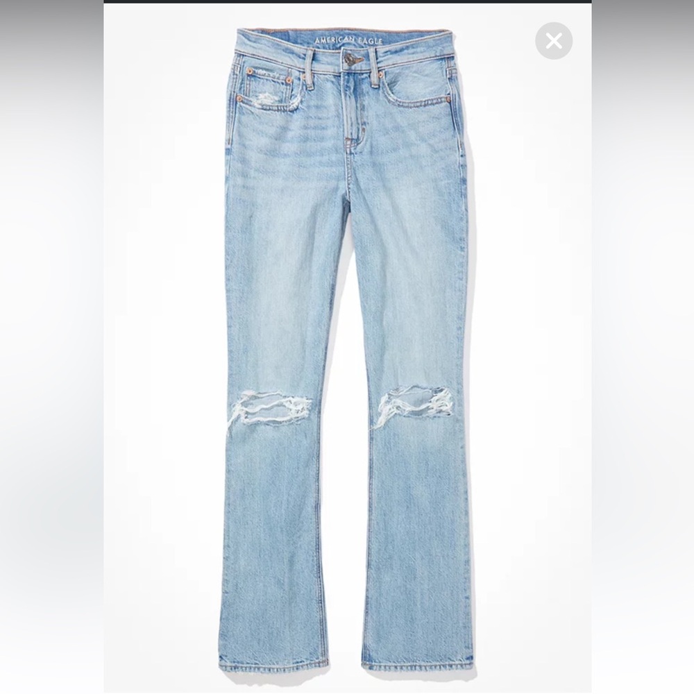 Low Rise Boot-cut 90’s American Eagle Blue/Ripped Jeans